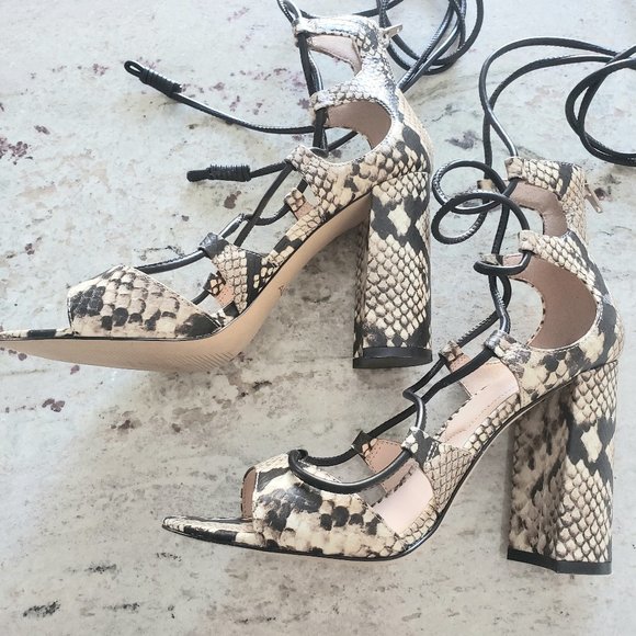 Brand new Aldo Snakeskin Gladiator block heel - Picture 2 of 4